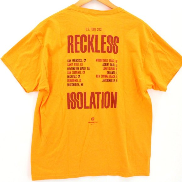 Hurley Shirt Mens Orange Short Sleeve Reckless Isolation Movie Logo Graphic L - Picture 1 of 9